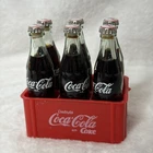 Vintage Coca-Cola Miniature 6 Pack Carton 3 Inch Glass Bottles Coke Mini Carrier