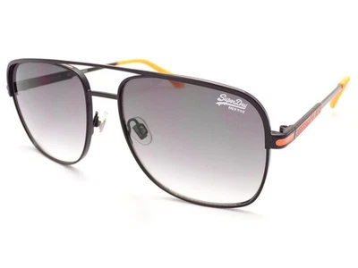 Superdry Miami Sonnenbrille Schwarz Matt Orange mit Grau Gradient CAT.2 Linsen