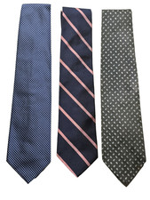 Lot of Three Silk Ties Brooks Brothers 346 Geometric Striped Paisley Made in USA
