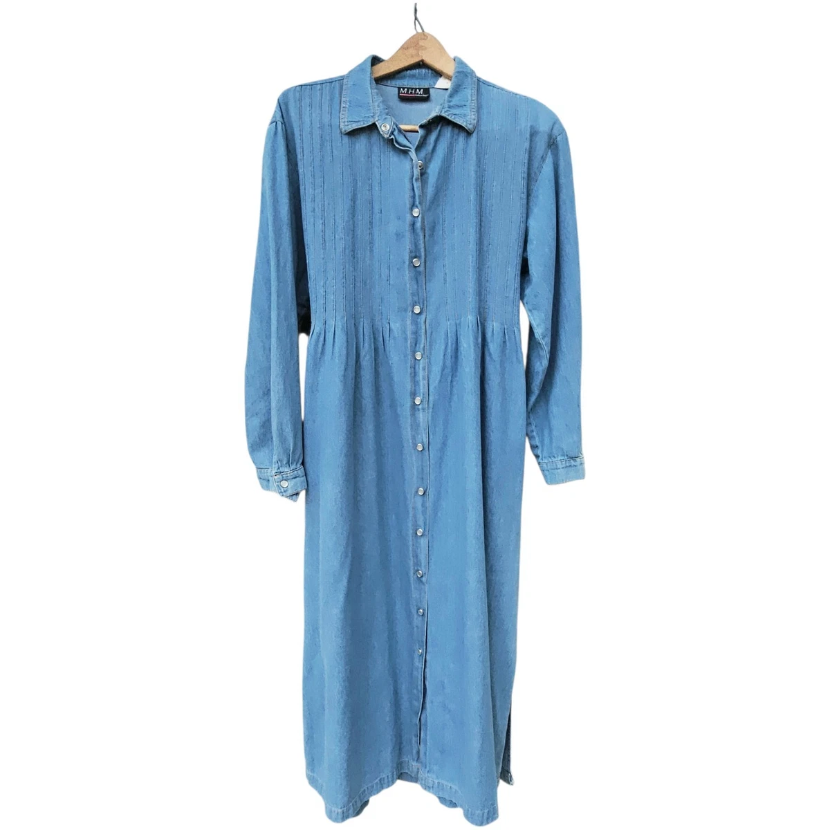 Denim Long Sleeve Solid Maxi Dresses for Women for sale | eBay
