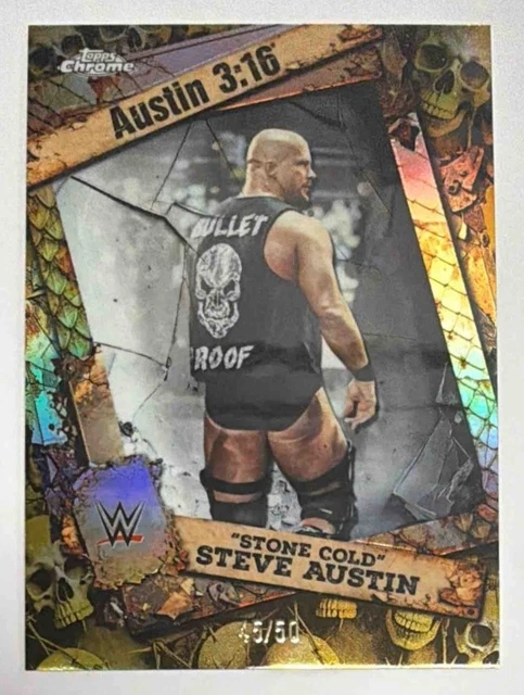#73 - "Stone Cold" Steve Austin 2026 Topps Chrome WWE 3:16 Gold Refractor /50 MR