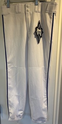 NEW Easton Youth Pro Pull-Up Pipepant Baseball Pants WHITE Royal Blue- XL Boys