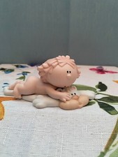 Fabrizio Baby Bumpkins Bare Facts Porcelain Figurine Naked Baby on Bear Rug 1996