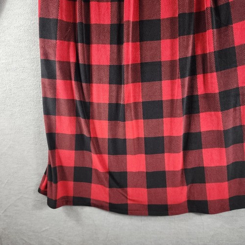 Aria Collection Long Sleeve Nightgown Soft Velour Red Plaid Pockets Prairie M - Imagen 4 de 20