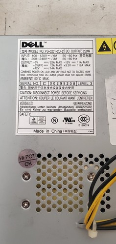Dell PS-5251-2DF2 Dimension Optiplex 250W Power Supply - Picture 5 of 6