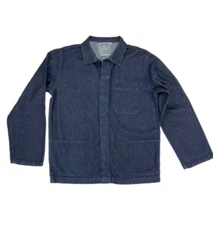 Jungmaven Olympic Hemp Organic Cotton Shirt Jacket Dark Wash Denim Large NWT