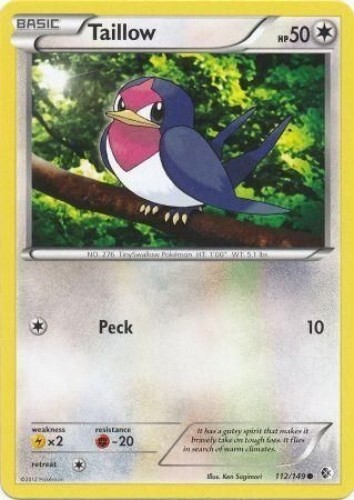 Pokémon TCG - Taillow - 112/149 - Common - B&W: Boundaries Crossed [Near Mint]