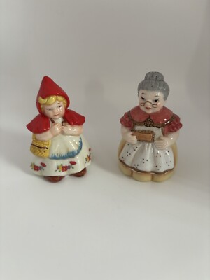 Department 56 Little Dutch Red Riding Hood & Granny Ceramic Salt & PepperShakers