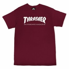 Thrasher Magazine SKATE MAG LOGO Skateboard T Shirt MAROON