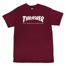 Thrasher Magazine SKATE MAG LOGO Skateboard T Shirt MAROON
