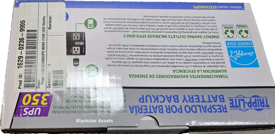 Tripp Lite ECO350UPS 120V 210W 350VA 180W Energy-Saving Standby UPS 6 Outlet - Image 2 of 4