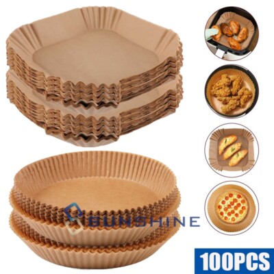 100 Pack Non-Stick Air Fryer Disposable Non-stick Baking Parchment Paper Liners