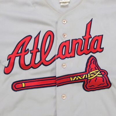 Rare Vintage RAWLINGS Atlanta Braves Sewn Tomahawk Baseball Jersey