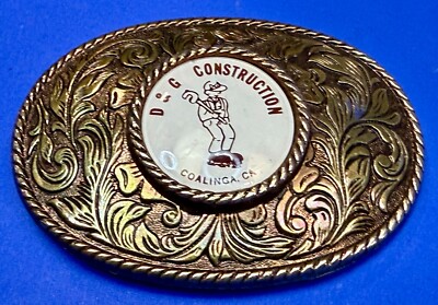 D&G Construction Coalinga. CA California Western Style Vintage Belt Buckle
