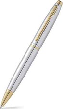 Cross Calais Ballpoint Pen Chrome and Gold Trim