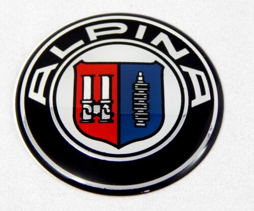 2X NEW ALUMINIUM EMBLEM STICKER Badge 45 mm Wheel Front Rear for BMW ALPINA - Picture 3 of 14