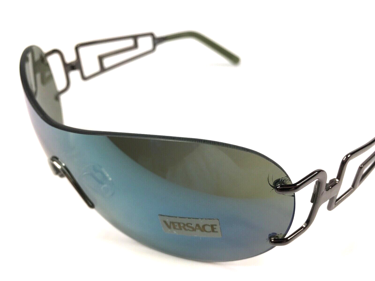 Versace Black Sunglasses with Silver Greek Key Temple Versace Greek Key Sunglasses | Mr Money NZ main image 3