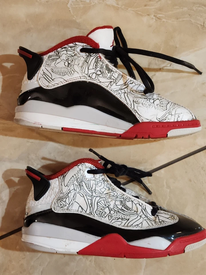  JORDAN DUB ZERO (PS) PRÉ-ESCOLAR BRANCO PRETO VERMELHO VARSITY 311071-116 CRIANÇA TAMANHO 12C - Imagem 4 de 4