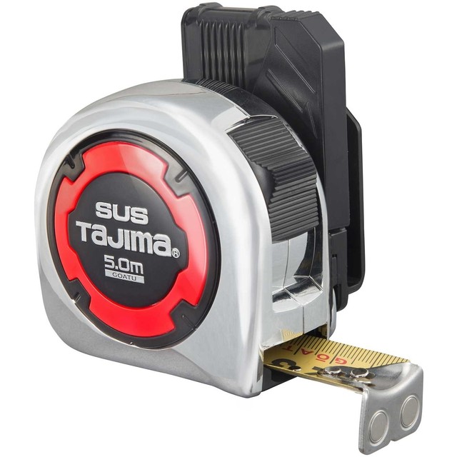 TAJIMA MEASURING TAPE & HOLDER STAINLESS(L5.0mxW25mm) GASFSLM2550 MADE