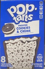 Kellogg's Pop Tarts FROSTED COOKIES CREME Toaster Pastries 8 Count 13.5 oz Box