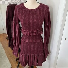 LoveShackFancy Smocked Long Sleeve Dress, Size XS, Balloon Sleeve Cottagecore