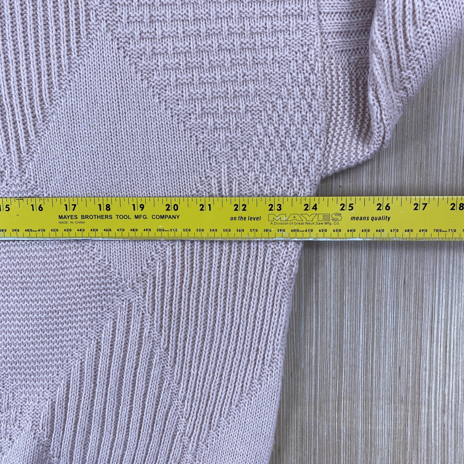 Vintage Mondo Sweater Mens 52 Lge Salmon Peach Argyle Geometric 90s Italy Made