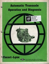1980 Ford Escort Lynx Automatic Transaxle Operation And Diagnosis 1709-00 Mn1444 1980 Ford Escort Lynx Automatic Transaxle Operation And Diagnosis 1709-00 Mn1444
