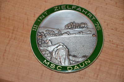 Oldtimer Plakette, 3. Internationale Zielfahrt MSC Daun, gebraucht, gut, 1976!