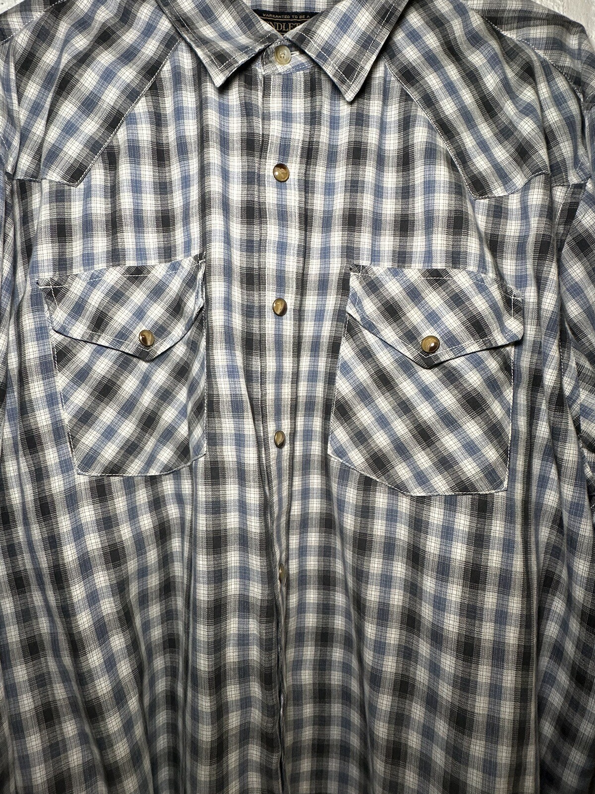 Men’s Pendleton Wool Mills Plaid Button Down Shirt Pearl Snap Buttons