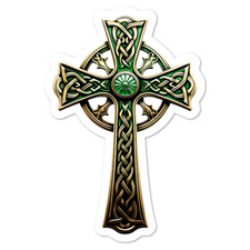 Christian Cross Vinyl Sticker, Water Resistant, Laptop, Water Bottle, Scrapbook