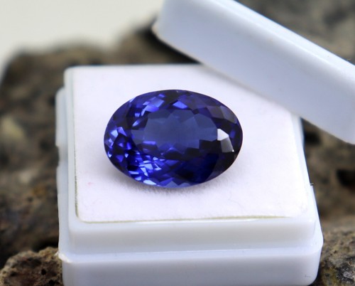 AAA Natural Blue Tanzanite Comes From Tanzania Tanzanite Certified Oval Cut 10CT - Picture 9 of 11