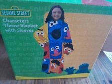 Sesame Street Throw Blanket with Sleeves Soft Fleece Cookie Elmo Ernie Bert NIB