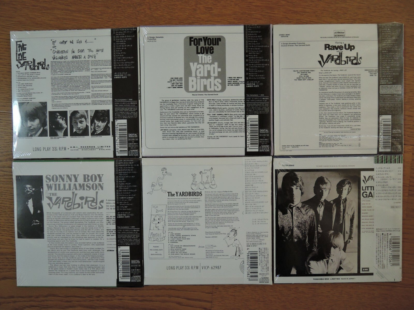 Yardbirds PROMO BOX + 6 Japan Mini LP CD Set SS Condition Clapton Beck