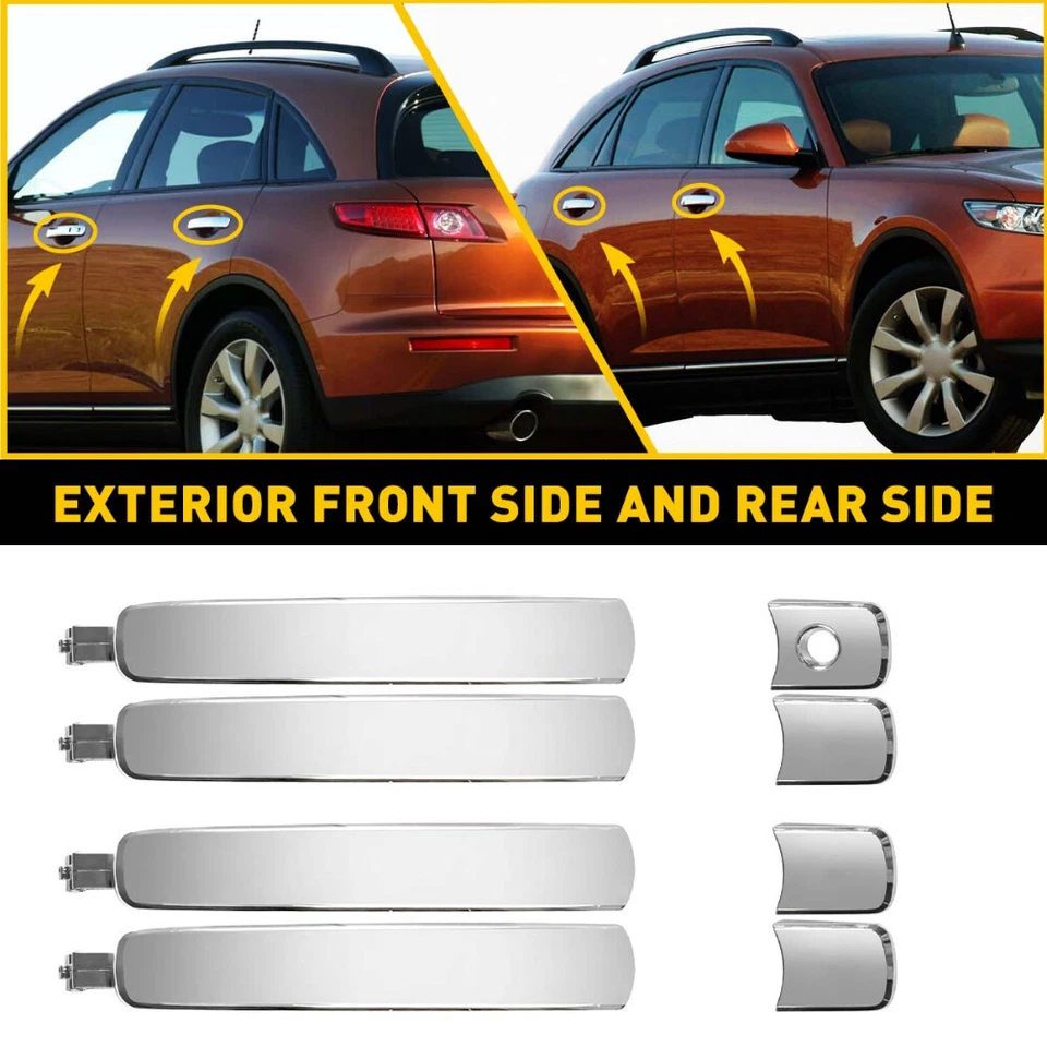 Juego de 4 manijas de puerta exterior exteriores delanteras traseras para Nissan Rogue 2008-2013 Foto 3 de 4