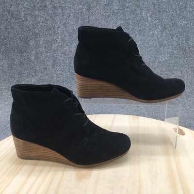 Dr Scholls Boots Womens M Dakota Wedge Heels Ankle Booties Black Closed  Toe
