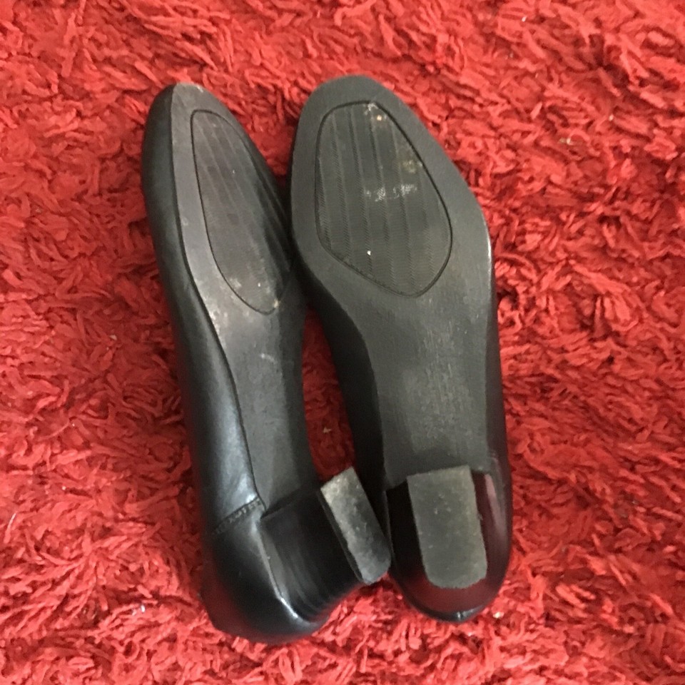 Ladies Black Leather Heeled Shoes Size 7 By Orthopedic eBay