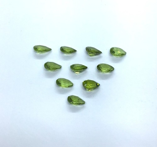 Piedra preciosa suelta AAA facetada corte pera peridoto natural para hacer todo tipo de joyas - Imagen 24 de 24