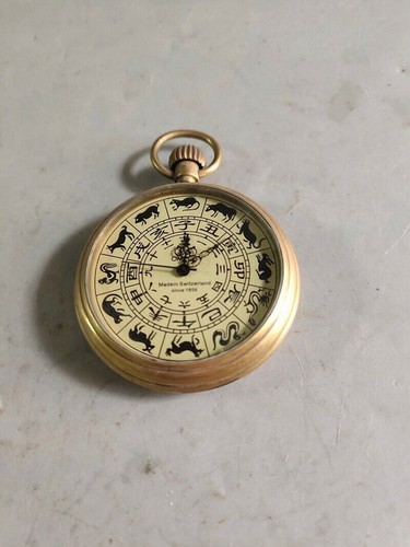 Exquisite Old Chinese copper handmade Zodiac Mechanical watch Pocket watch - Picture 2 of 6