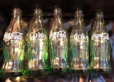 Vintage Coca-Cola 6 1/2 oz Embossed Glass Soda Pop Bottle - In lot of 5