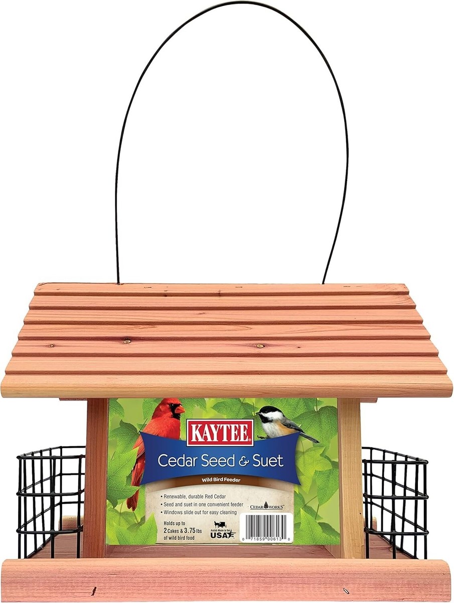 Cedarworks Bird Feeders Cedar 6 QT Hopper Bird Feeder With Suet