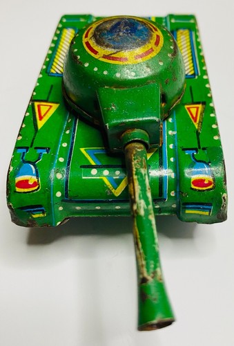 JUGUETE CHINA AÑOS 60 - TANQUE DE ESTAÑO CON TRACCIÓN / MODELO MF-074 - Imagen 3 de 7