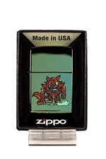 Zombie Werewolf Monster - High Polish Teal Zippo Lighter - Standard Insert