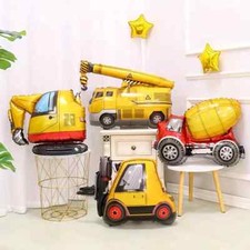 4pcs Construction Vehicles Foil Balloon Set for Boys Birthday & Home Decorations