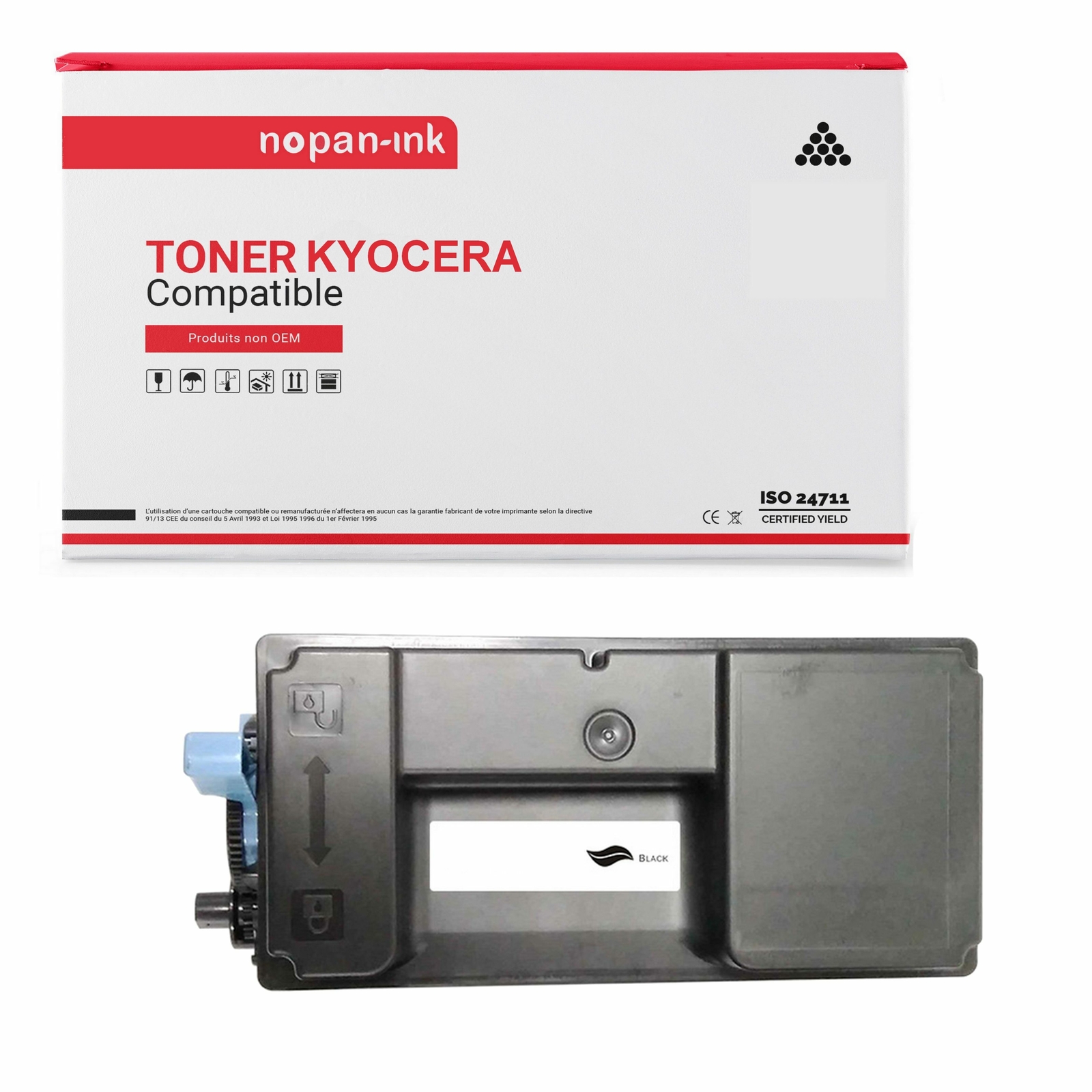 Toner TK3190 noir consommable compatible Kyocera haute capacité Nopan-Ink