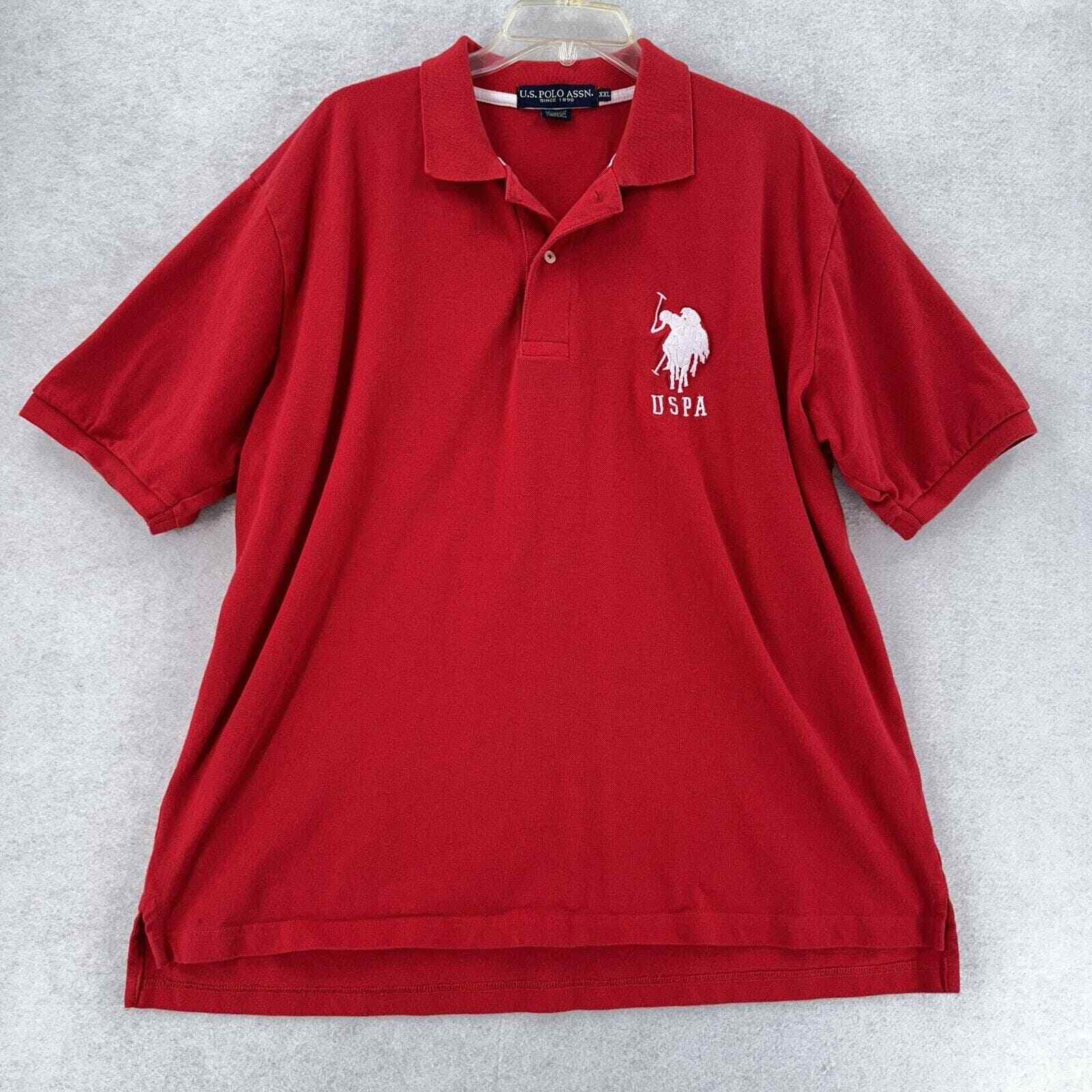 Polo Uomo Maglia Manica Corta Rossa Big Pony Polo Jockey Rugby XXL