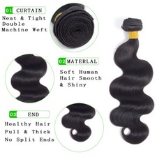 10A Mink Body Wave Brazilian Virgin Remy Human Hair Extra Thick Natural Black