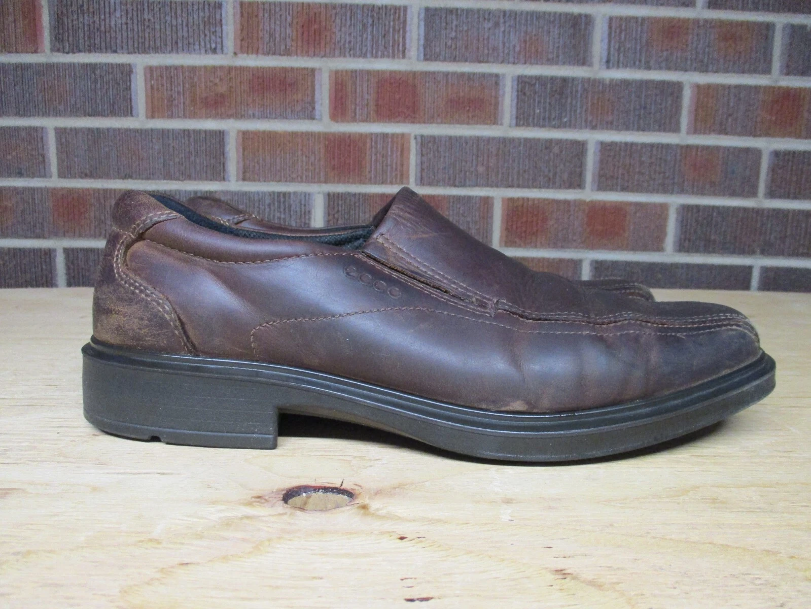 Mocassini Ecco uomo 10 mocassini in pelle marrone scarpe da guida EU 44