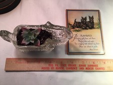 Vtg 2 Scottish Dog Terriers- Plaque Aimee Schramm  Clear Planter