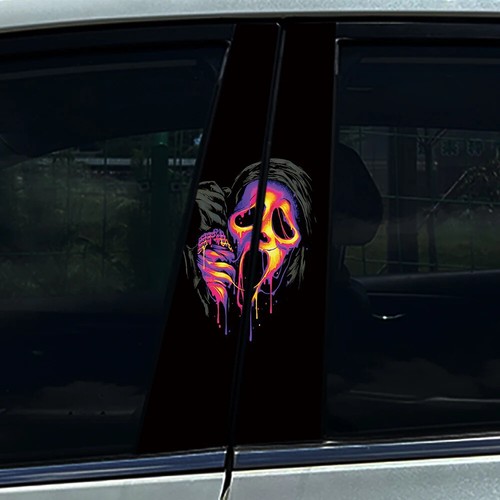 2x Ghost Mask Car B Pillar Sticker Center Column Cover Decals - Bild 20 von 20