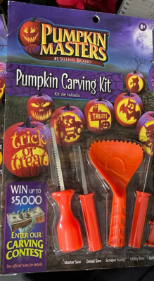 New Pumpkin Masters Pumpkin Carving Kit 10 Patterns Halloween 3 Saw 1 scooper